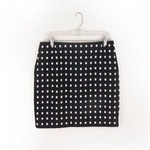 Akris Punto Black White Check Square Polka Dot Skirt